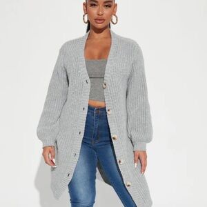 Cabin Stay Cardigan Sweater - Heather Grey